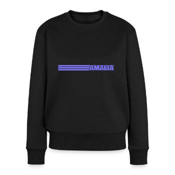 Amalia als Style - Frauen Premium Bio Pullover - Schwarz - Vorne - Julia (174cm)