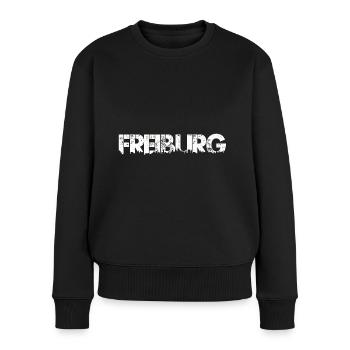 Stadt Freiburg im Breisgau Schwarzwald - Frauen Premium Bio Pullover - Schwarz - Vorne - Julia (174cm)