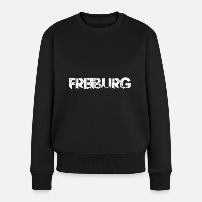 Stadt Freiburg im Breisgau Schwarzwald - Frauen Premium Bio Pullover - Schwarz