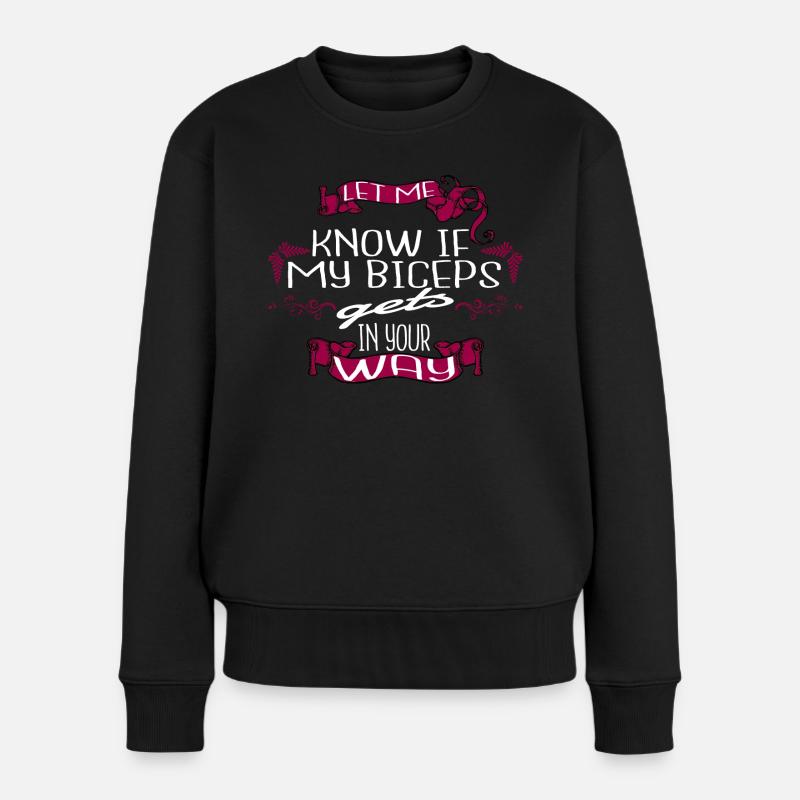 under construction gym buddy gift fit gymnast - Frauen Premium Bio Pullover - Schwarz