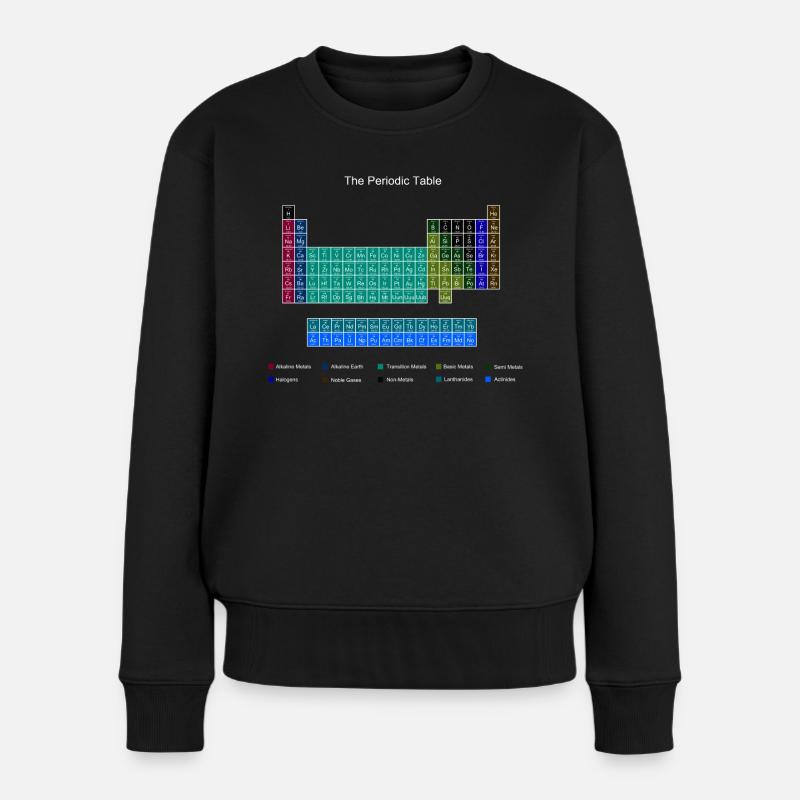 Blau Stilvolle Periodensystems der Elemente - Frauen Premium Bio Pullover - Schwarz