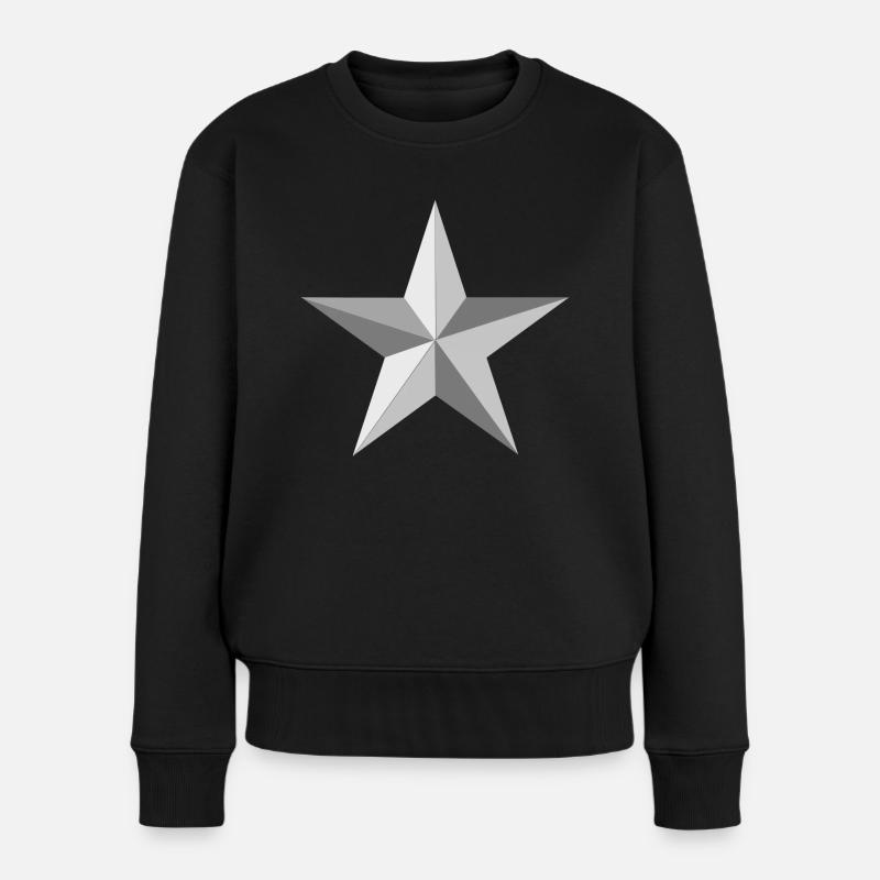 Silberner Stern - Frauen Premium Bio Pullover - Schwarz