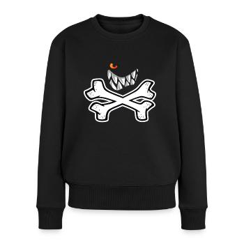 Die Wilden Kerle Grinsender Pirat - Frauen Premium Bio Pullover - Schwarz - Vorne - Julia (174cm)