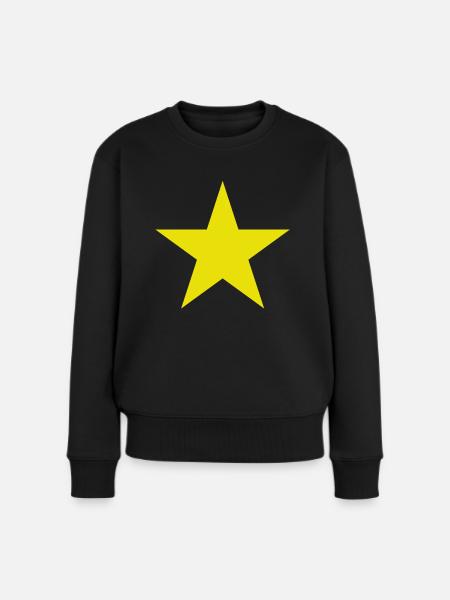 gelber Stern, yellow star - Frauen Premium Bio Pullover - Schwarz