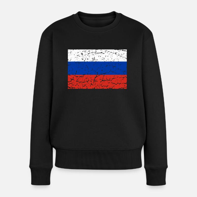 Drapeau russe russie moscou cadeau voyage - Pull Premium bio Femme - noir