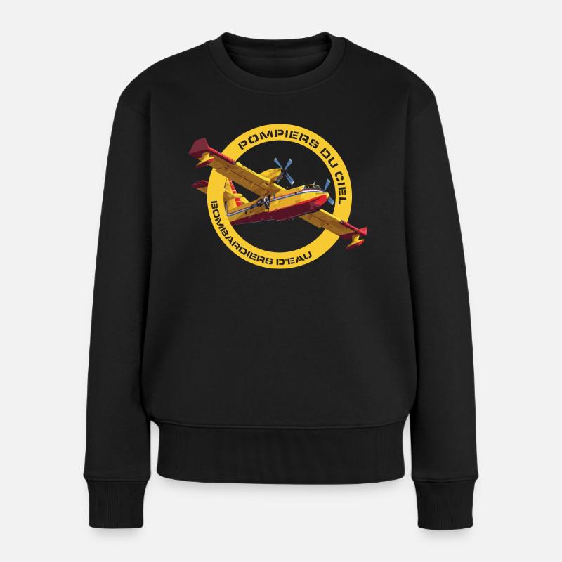 Canadair bombardier d'eau - Pull Premium bio Femme - noir