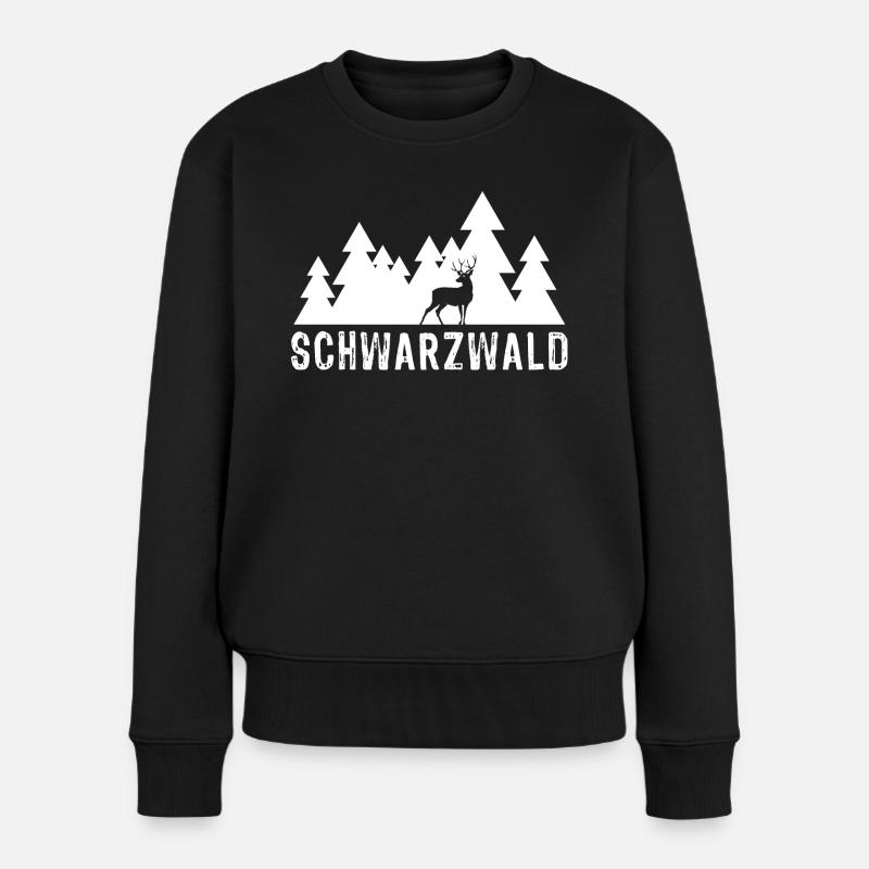Schwarzwald Hirsch - Frauen Premium Bio Pullover - Schwarz