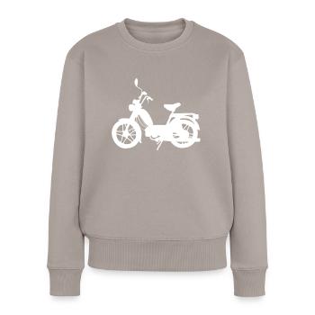 Mofa Moped Mofafahrer Roller Design Geschenk - Frauen Premium Bio Pullover - Taupe - Vorne - Julia (174cm)