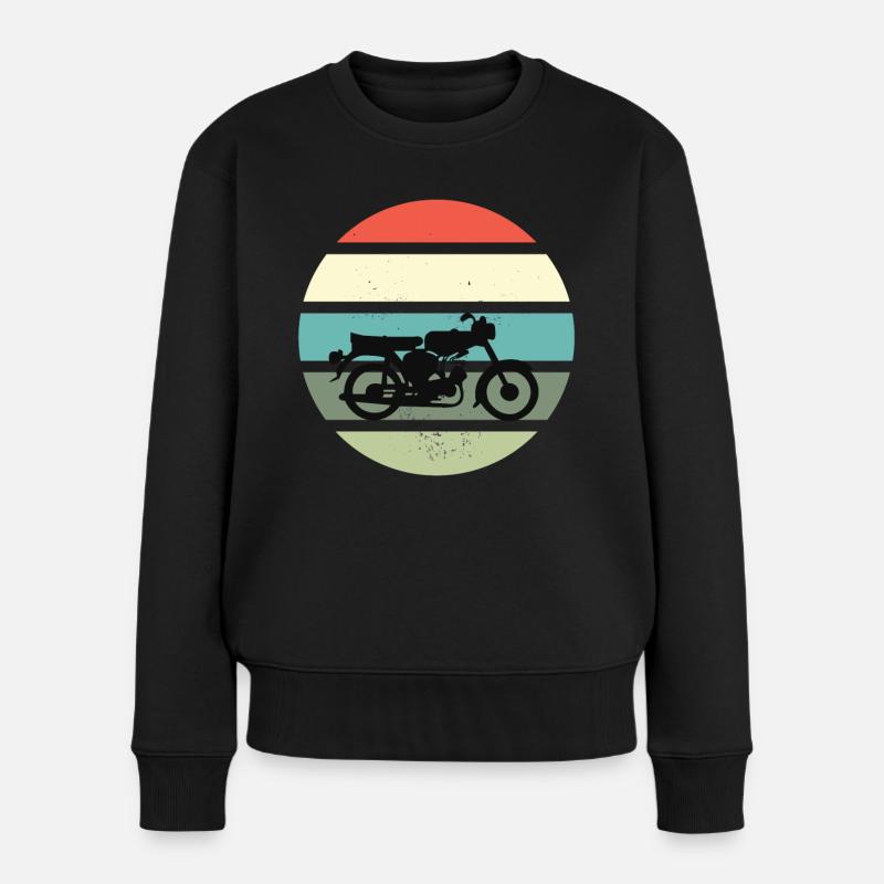Simson fan Retro s51 ddr moped design - Frauen Premium Bio Pullover - Schwarz