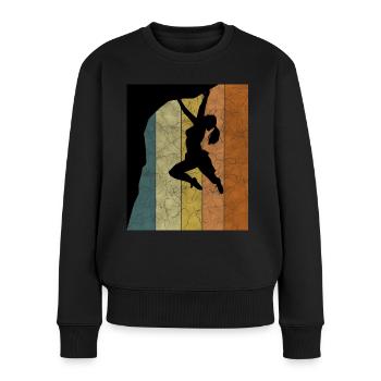 Climbing climbers mountains mountaineers women - Women's Premium Organic Jumper - black - Front - Julia (174cm)