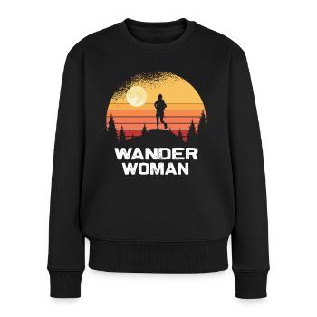 Wanderwoman randonnée trekking montagnes nature - Pull Premium bio Femme - noir - Devant - Julia (174cm)