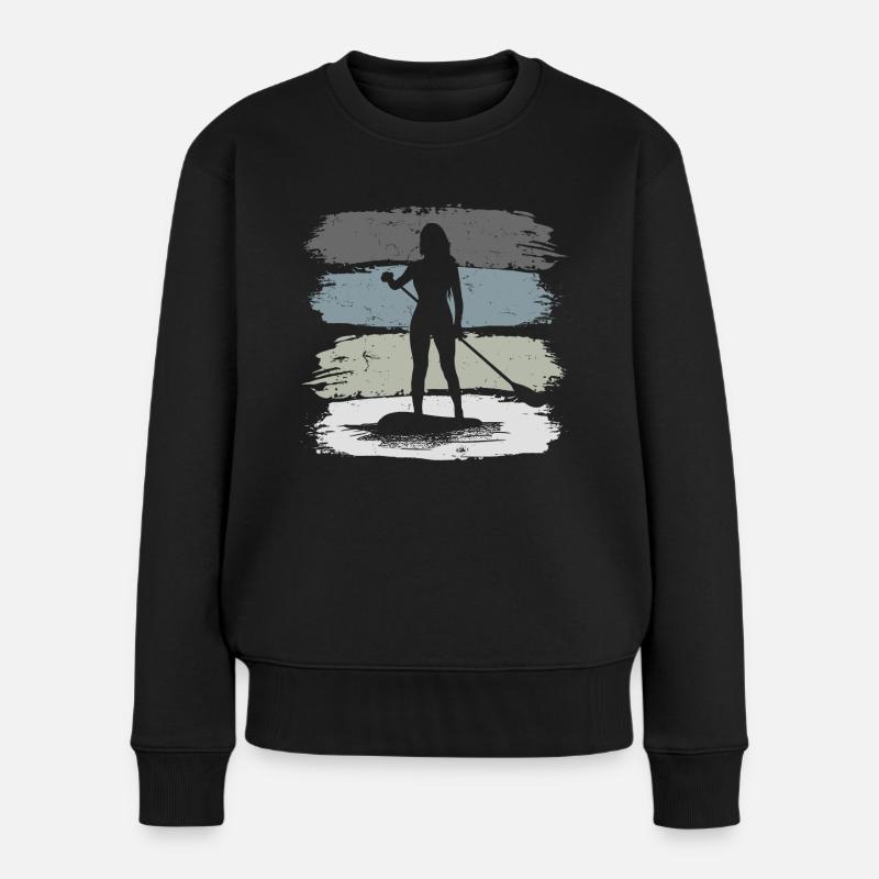 Stand Up Paddling - Frauen Premium Bio Pullover - Schwarz