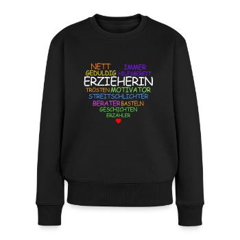 Erzieherin Kindergarten Damen Erzieher Geschenk - Frauen Premium Bio Pullover - Schwarz - Vorne - Julia (174cm)
