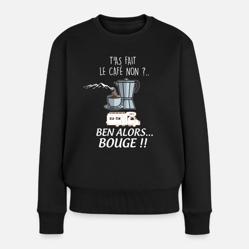 Camping-car faire le café - Pull Premium bio Femme - noir