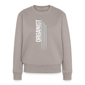 Orgel Organist Orgelspieler Pfeifenorgel Geschenk - Frauen Premium Bio Pullover - Taupe - Vorne - Julia (174cm)