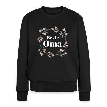 Beste Oma der Welt Großmutter Omi Rentnerin Rente - Frauen Premium Bio Pullover - Schwarz - Vorne - Julia (174cm)
