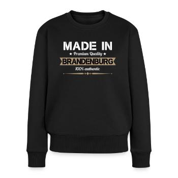 Brandenburg Ossi Ostdeutschland Brandenburg - Frauen Premium Bio Pullover - Schwarz - Vorne - Julia (174cm)
