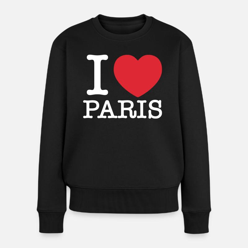 J'aime Paris | I Heart Paris - Pull Premium bio Femme - noir
