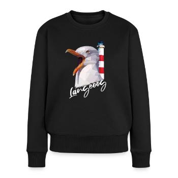 Langeoog Nordsee Insel Souvenir Geschenkidee - Frauen Premium Bio Pullover - Schwarz - Vorne - Julia (174cm)