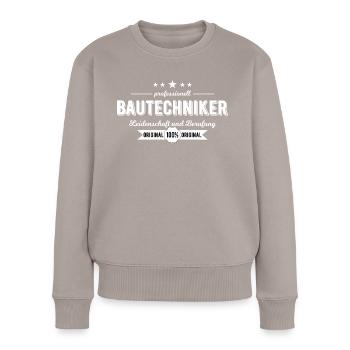 Bautechniker Geschenk - Frauen Premium Bio Pullover - Taupe - Vorne - Julia (174cm)
