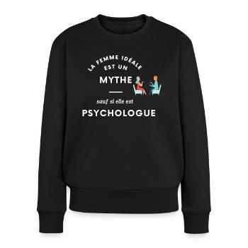 t-shirt femme La femme idéale est un mythe - Pull Premium bio Femme - noir - Devant - Julia (174cm)