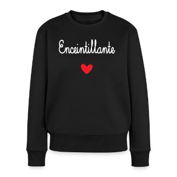 Enceintillante - Coeur d'amour - Pull Premium bio Femme - noir - Devant - Julia (174cm)
