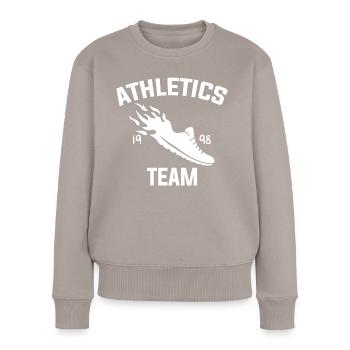 Athletics Sport - Frauen Premium Bio Pullover - Taupe - Vorne - Julia (174cm)
