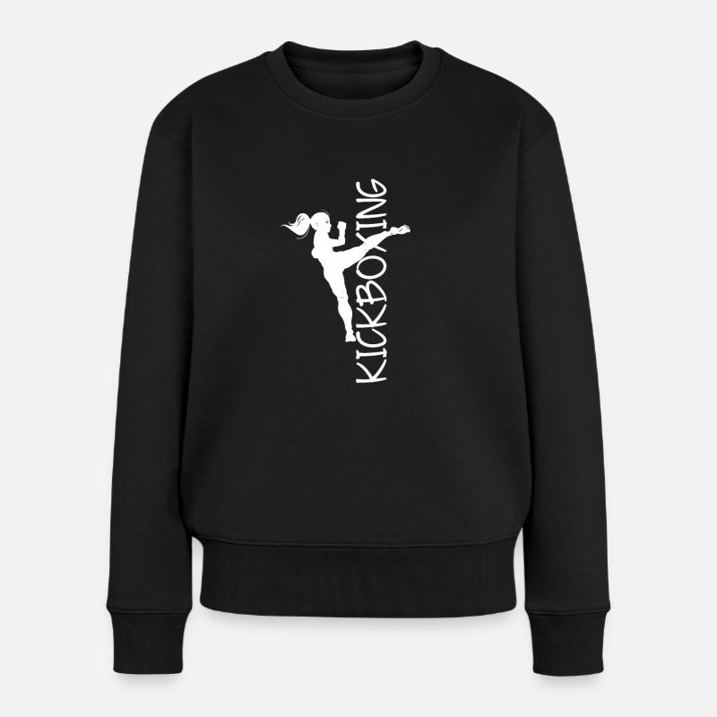 Kickboxing Kickboxen Kampfsport - Frauen Premium Bio Pullover - Schwarz