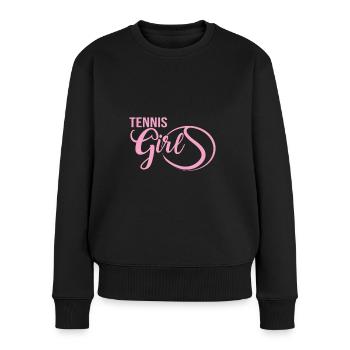 Tennis fille tennis-balle pour joueuse de tennis - Pull Premium bio Femme - noir - Devant - Julia (174cm)