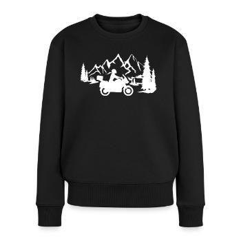 Reisemotorrad Berge Frau Tourer Reiseenduro Berg - Frauen Premium Bio Pullover - Schwarz - Vorne - Julia (174cm)
