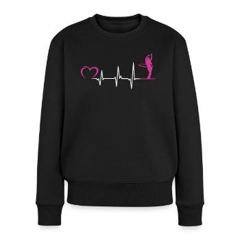 Coeur Hulahoop Hullern Fitness Danse Cadeau - Pull Premium bio Femme - noir - Devant - Julia (174cm)