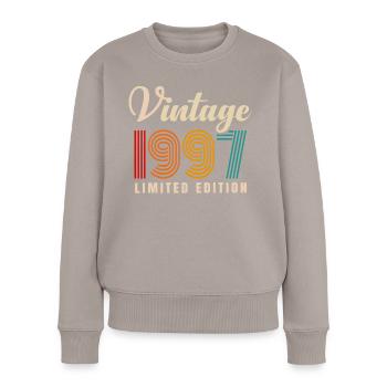 Jahrgang 1997 - Frauen Premium Bio Pullover - Taupe - Vorne - Julia (174cm)