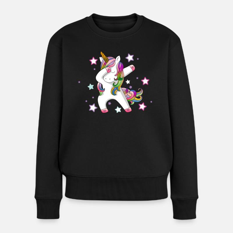 Dabbing Licorne - Pull Premium bio Femme - noir