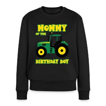 Mommy of the birthday boy - Frauen Premium Bio Pullover - Schwarz - Vorne - Julia (174cm)