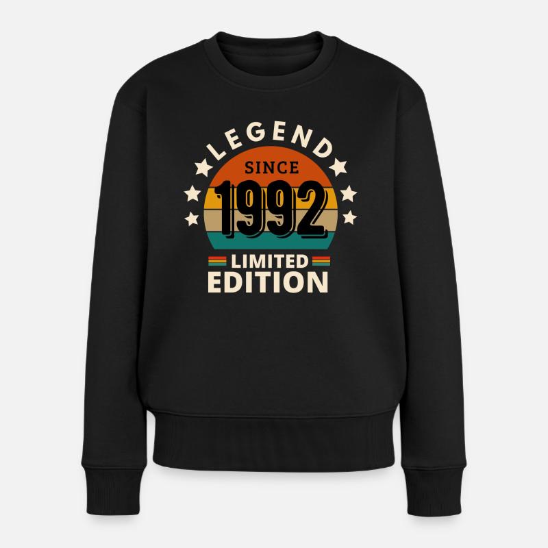 LEGENDE 1992, JAHRGANG 1992 - Frauen Premium Bio Pullover - Schwarz