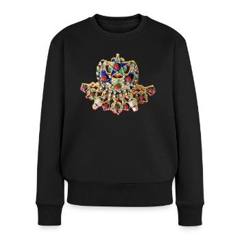 Kabyle afzim Schmuck - Frauen Premium Bio Pullover - Schwarz - Vorne - Julia (174cm)