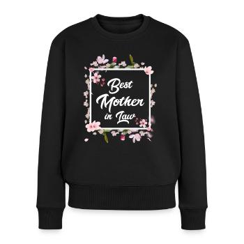 Beste Schwiegermama der Welt Schwiegermutter - Frauen Premium Bio Pullover - Schwarz - Vorne - Julia (174cm)