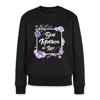 Beste Schwiegermama der Welt Schwiegermutter - Frauen Premium Bio Pullover - Schwarz - Vorne - Julia (174cm)