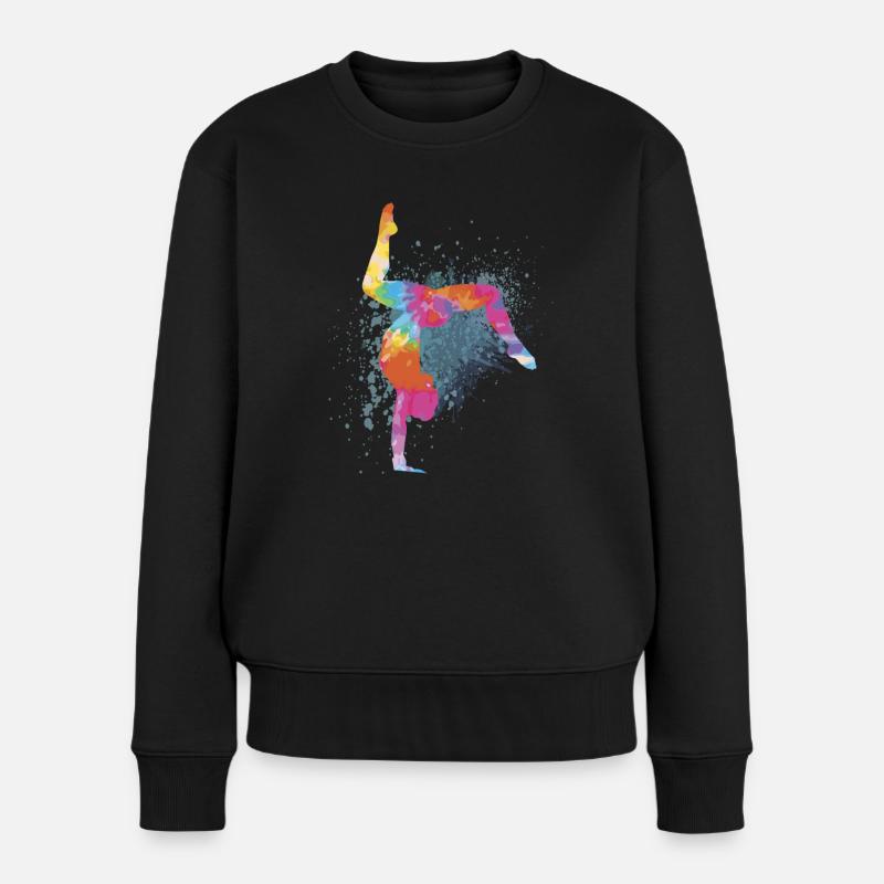 Handstand Turnen Turnerin Gymnastik Geschenke - Frauen Premium Bio Pullover - Schwarz