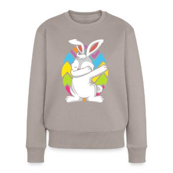 Easter Easter DABBING EASTERBUNNY Easter Egg - Women's Premium Organic Jumper - taupe - Front - Julia (174cm)