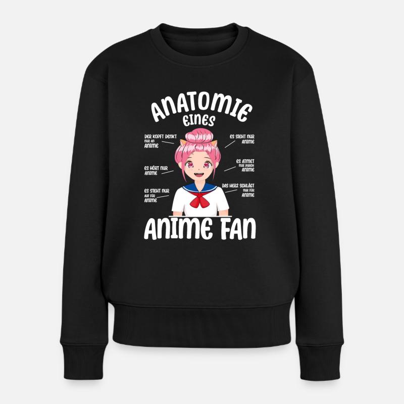 Anatomie eines Anime Fan - Anime - Frauen Premium Bio Pullover - Schwarz