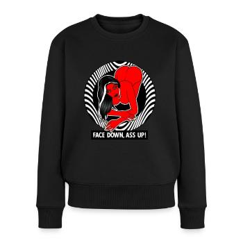 EROTIC SEXY GIRL ASS UP FACE DOWN - Frauen Premium Bio Pullover - Schwarz - Vorne - Julia (174cm)