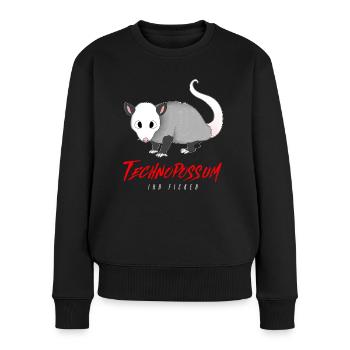 TECHNO TECHNOPOSSUM IHR FICKER OPOSSUM - Frauen Premium Bio Pullover - Schwarz - Vorne - Julia (174cm)