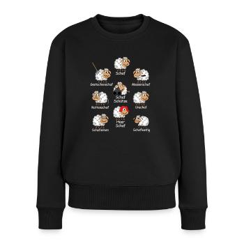 Lustige Schafe - Frauen Premium Bio Pullover - Schwarz - Vorne - Julia (174cm)