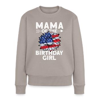 Maman de l’anniversaire - Pull Premium bio Femme - taupe - Devant - Julia (174cm)
