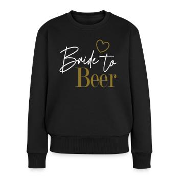 Mariée à la bière - Pull Premium bio Femme - noir - Devant - Julia (174cm)