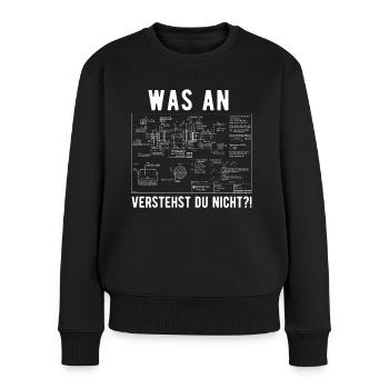 Maschinenbauer Ingenieur Lustig Geschenk - Frauen Premium Bio Pullover - Schwarz - Vorne - Julia (174cm)