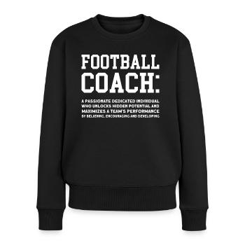 Football Trainer ein leidenschaftlich engagiert - Frauen Premium Bio Pullover - Schwarz - Vorne - Julia (174cm)
