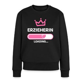 Erzieherin Ausbildung Geschenkideen - Frauen Premium Bio Pullover - Schwarz - Vorne - Julia (174cm)
