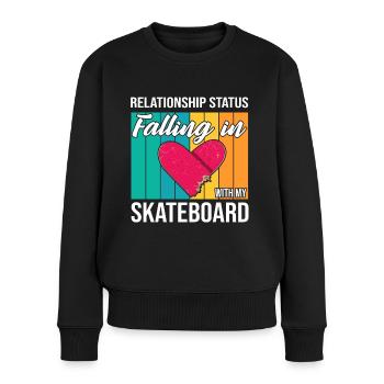 Skateboarder Falling In Love With My Skateboard - Women's Premium Organic Jumper - black - Front - Julia (174cm)